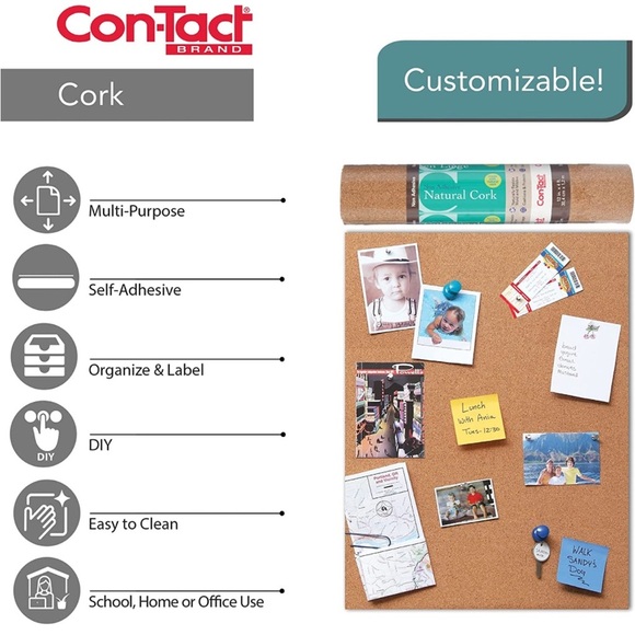 Con-Tact Brand Cork Roll, Self-Adhesive, 12" x 4feet - Picture 6 of 8